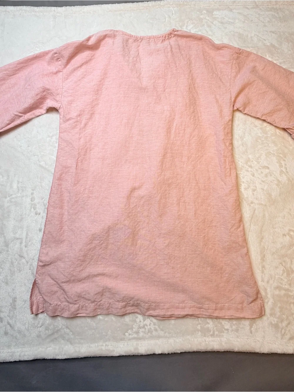 Vintage J.‎ Crew Original Beachwear. Pink Linen-Blend Tunic dress,beach,coastal